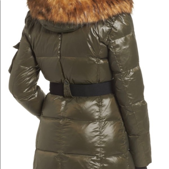 S13 Dark hooded  Green Puffer Jacket - Picture 2 of 8